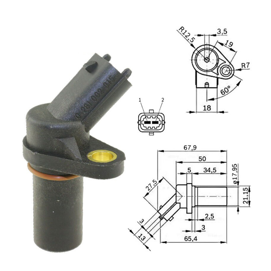 Capteur angle Vilebrequin neuf équivalent à Bosch 0261210151